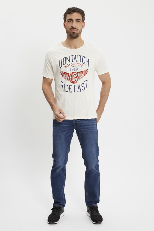 T-shirt blanc Fast homme Von Dutch