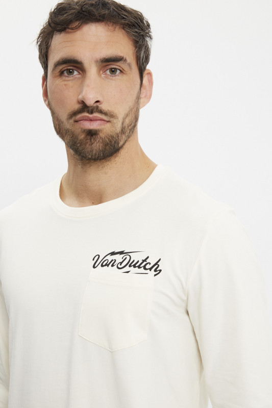 T-shirt beige manches longues Hiro homme