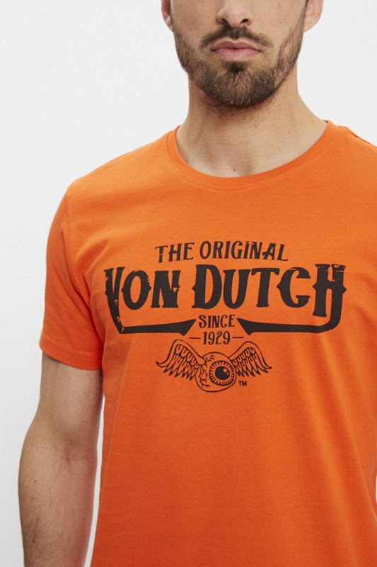 T-shirt col rond Origin Orange homme Von Dutch