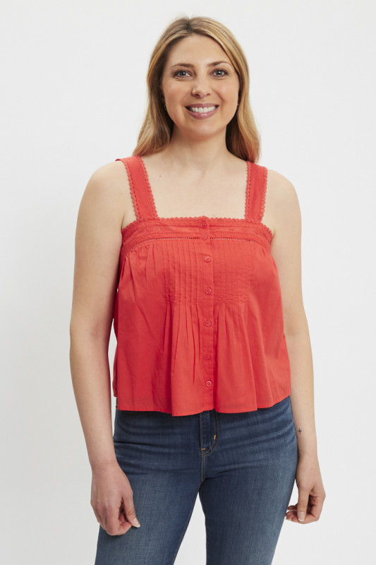 Débardeur blousant Cici rouge femme