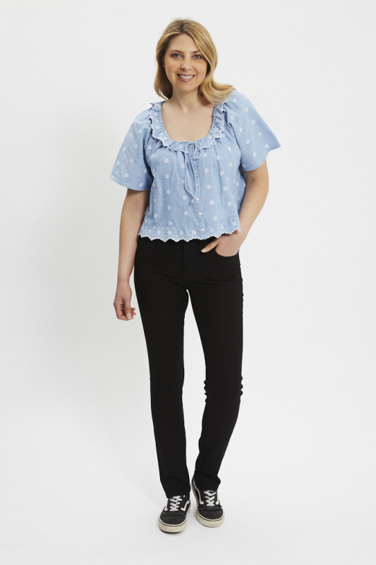 Blouse Lyka bleu ciel femme