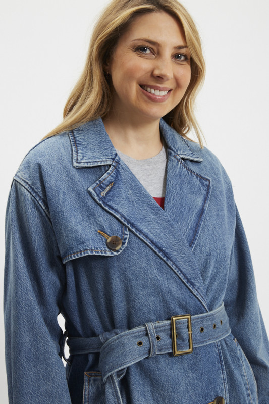 Trench-coat Spade en jean denim indigo levi's