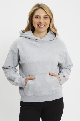 Sweat à capuche gris Heritage femme