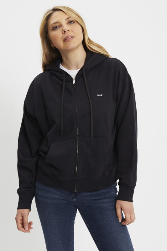 Sweat à capuche zippé Everyday noir femme