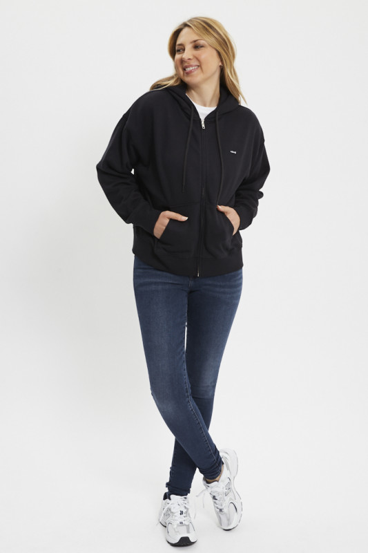 Sweat à capuche zippé Everyday noir femme levi's