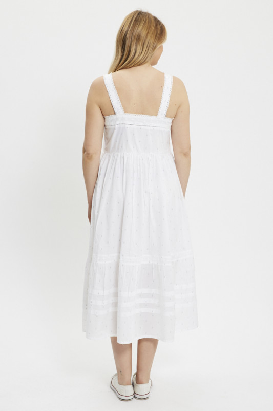 Robe mi-longue Cici blanche