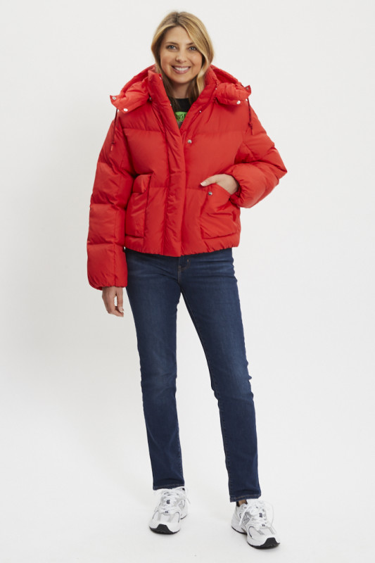 Doudoune courte Western Bubble rouge