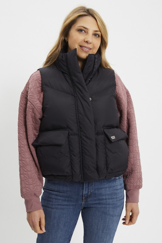 Doudoune sans manche Western Bubble noire femme