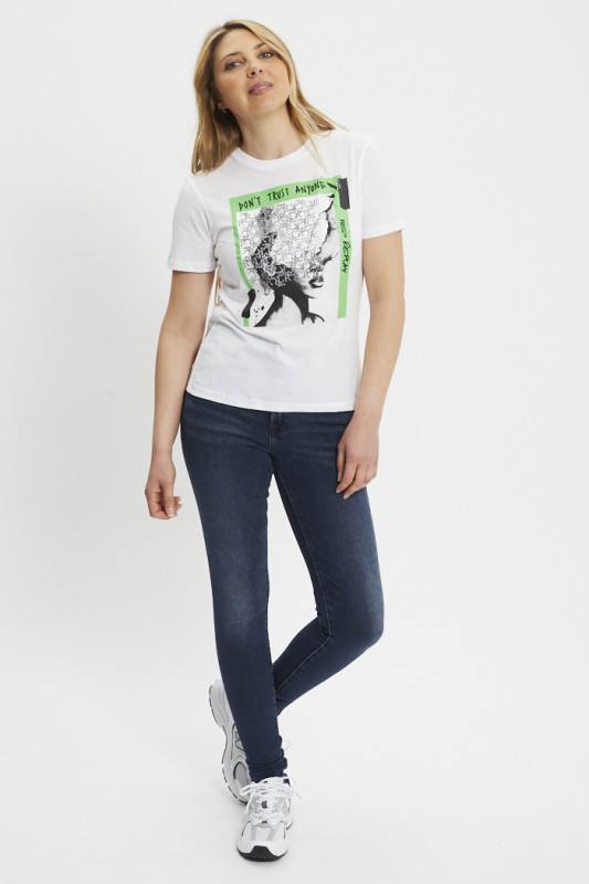 T-shirt graphique blanc femme Replay