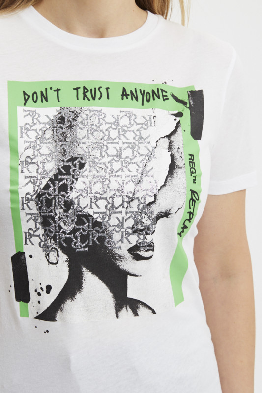 T-shirt graphique blanc Replay