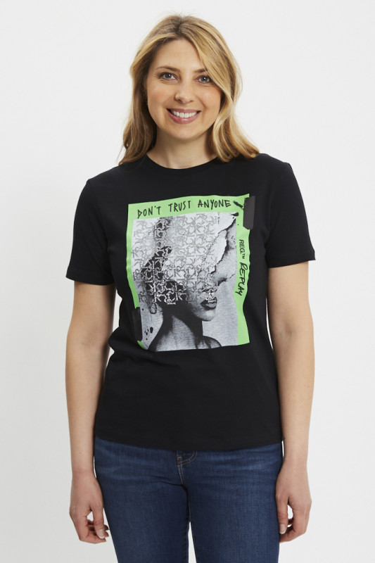T-shirt graphique noir femme