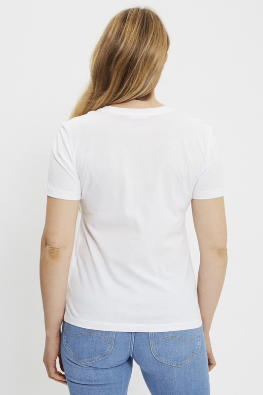 T-shirt graphique blanc en coton