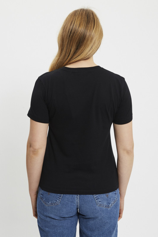 T-shirt graphique noir en coton