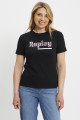 T-shirt graphique noir en coton