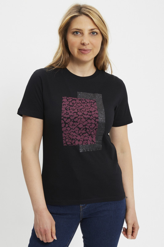 T-shirt Logo graphic noir femme
