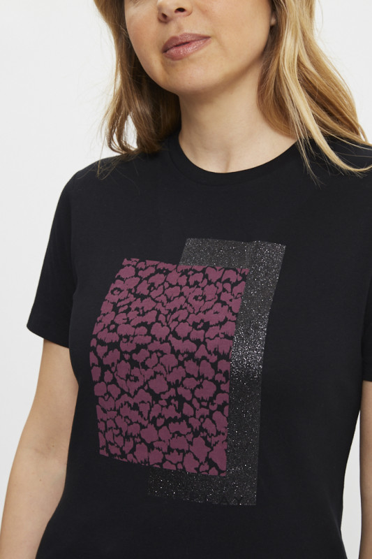 T-shirt Logo graphic noir Replay