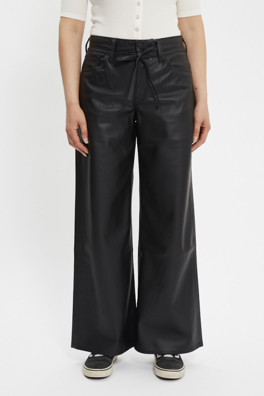 Pantalon xl straight imitation cuir noir femme