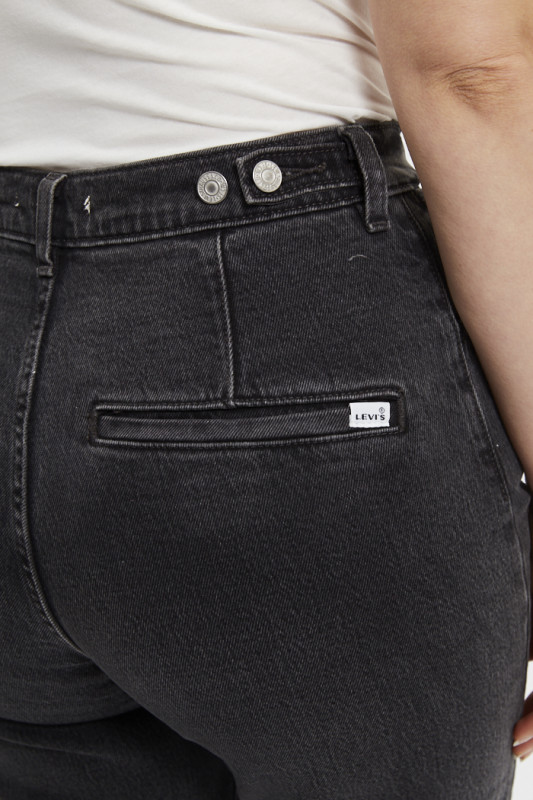 Jeans ribcage coupe droite noir délavé femme levi's