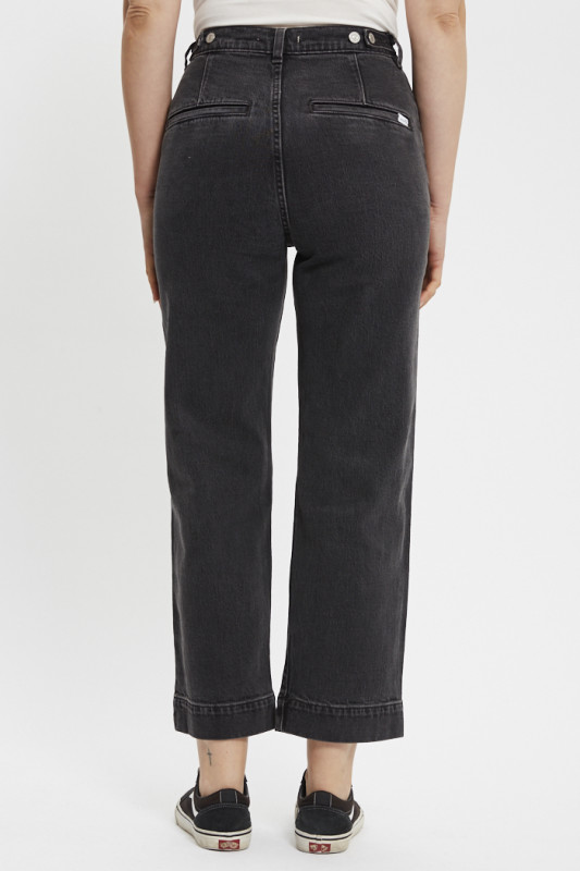 Jeans ribcage coupe droite noir délavé