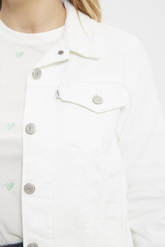 Veste trucker blanche en coton femme only