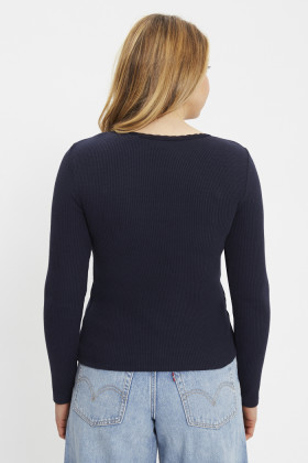 T-shirt Dry Good maille gauffrée bleu marine