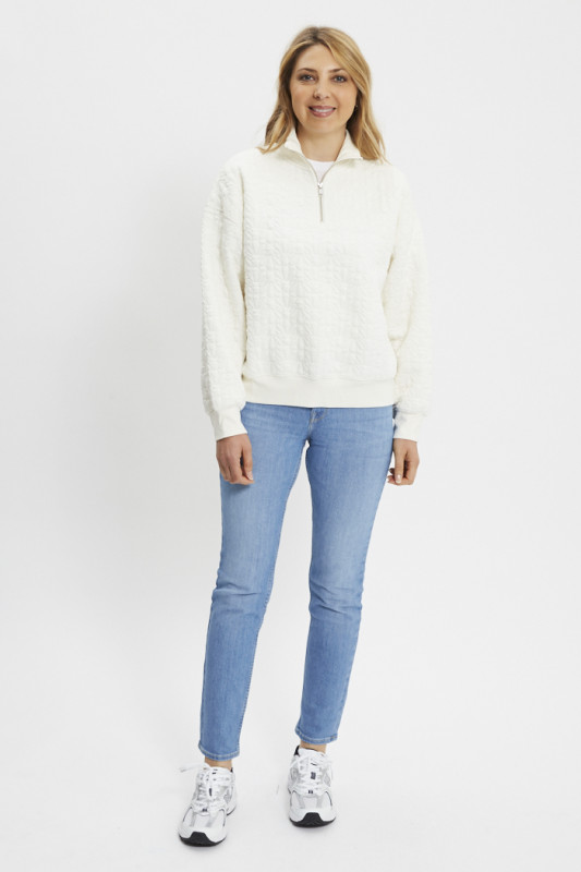 Sweat Navarro col camionneur beige clair femme levi's