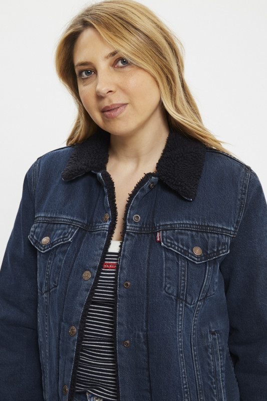 Veste Original sherpa Trucker dark indigo levi's
