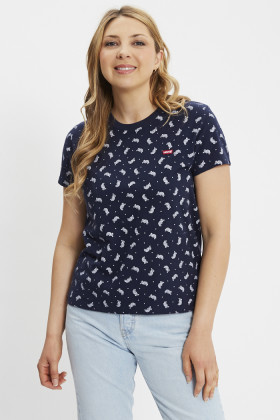 T-shirt Perfect fantaisie bleu marine femme