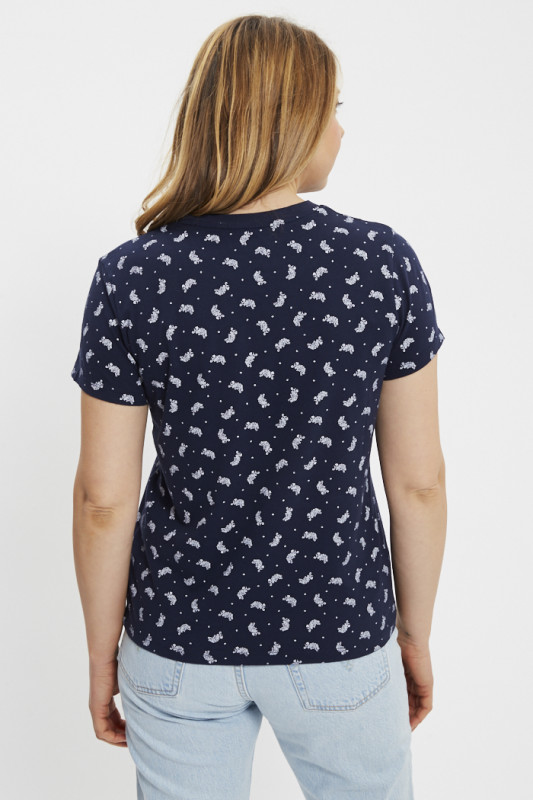 T-shirt Perfect fantaisie bleu marine