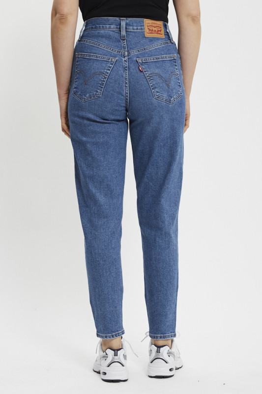 Jeans Mom taille haute denim indigo femme