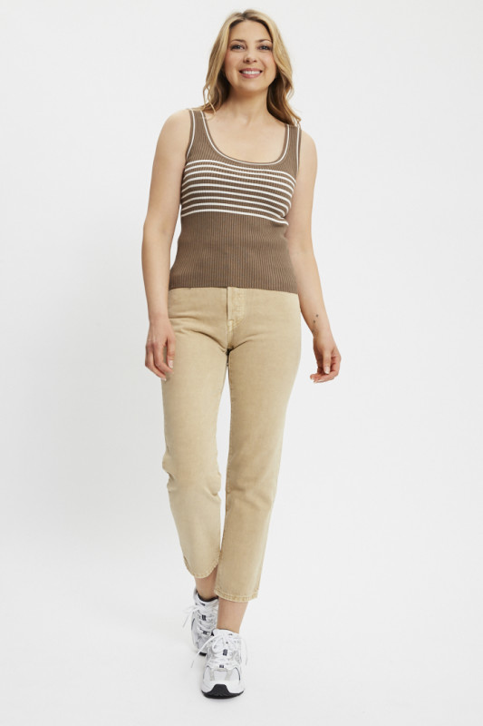 Jeans court 501 Original beige femme