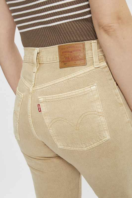 Jeans court 501 Original beige femme Levi's