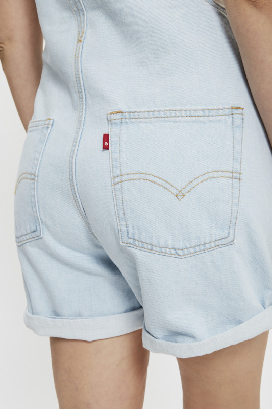 Salopette courte vintage denim délavé femme Levi's