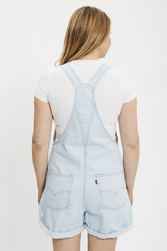 Salopette courte vintage denim délavé femme levi's en coton 