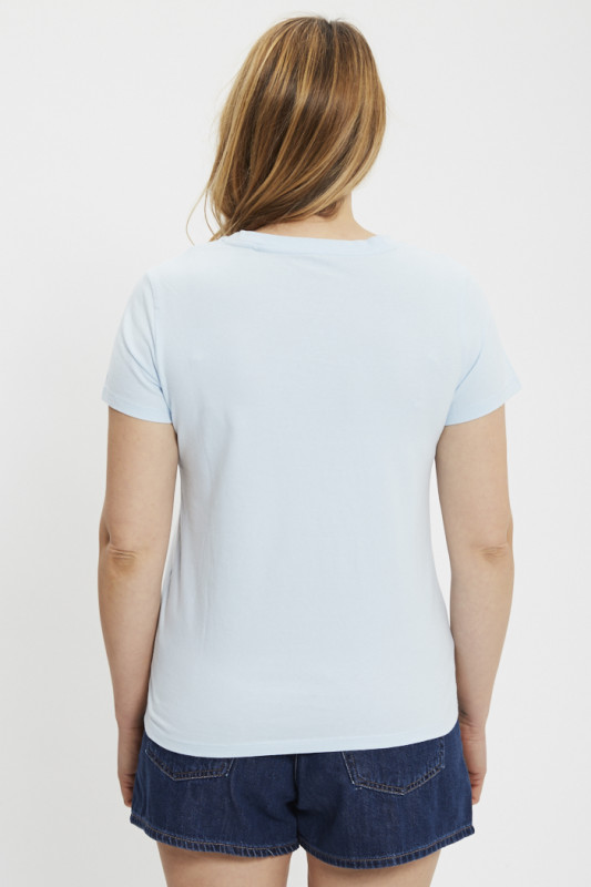 T-shirt Perfect col V bleu ciel