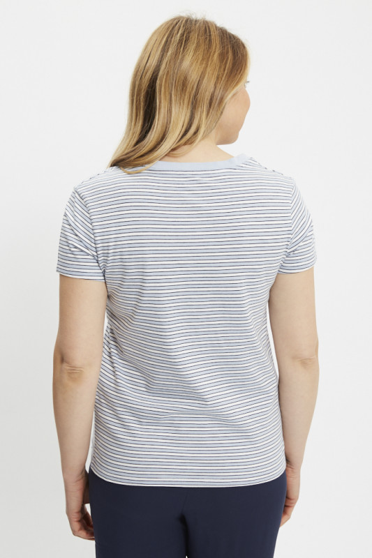 T-shirt Perfect col V à rayures