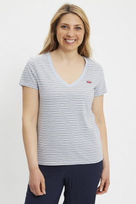 T-shirt Perfect col V à rayures femme