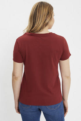 T-shirt Perfect col V tomate