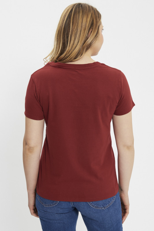 T-shirt Perfect col V tomate