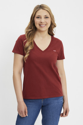 T-shirt Perfect col V tomate femme