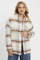 Veste Lola Shacket beige à carreaux