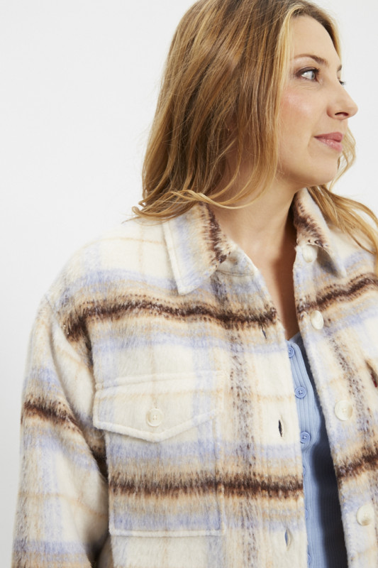 Veste Lola Shacket beige à carreaux femme levi's