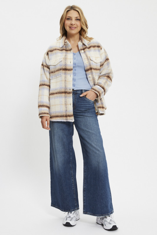 Veste Lola Shacket beige à carreaux levi's