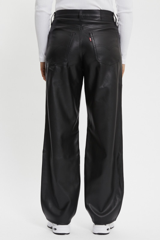 Jeans Baggy Dad simili cuir