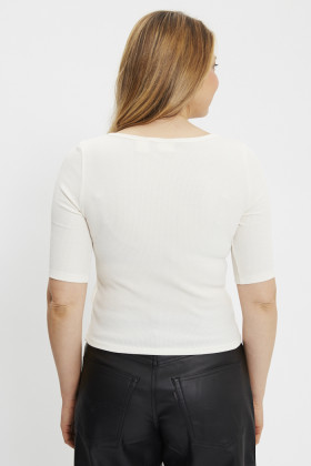 T-shirt Dy Goods slim maille gaufrée blanc