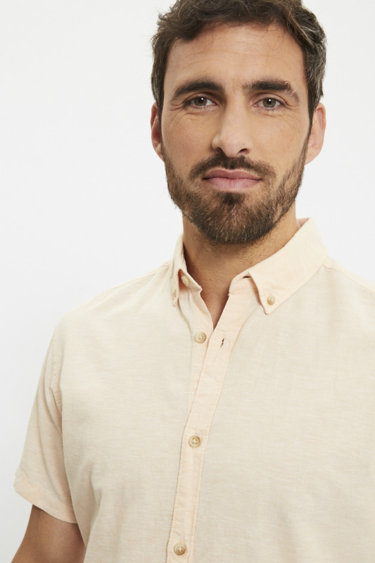 Chemisette lin & coton rose homme jack & jones