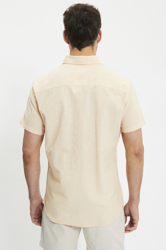 Chemisette lin & coton rose