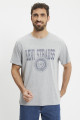 T-shirt imprimé gris coupe ample
