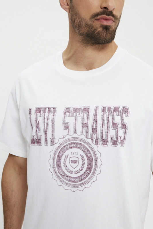 T-shirt imprimé blanc coupe ample homme levi's