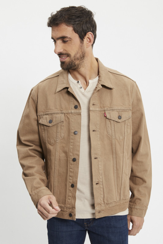 Veste Trucker marron homme